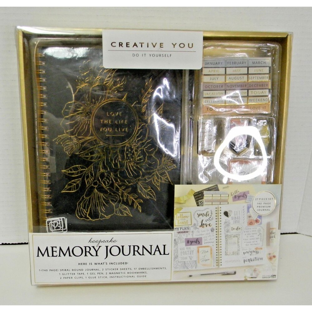 Creative You Keepsake Memory Journal Scrapbook Kit 27pc Set 140 Pages Theme NEW